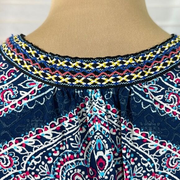 Daniel Rainn Top Small Blue Sleeveless Boho Paisley NWOT - Picture 11 of 16